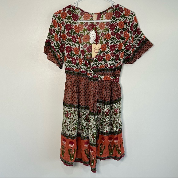 Nwt Raga enchanted forest mini boho wrap dress size small Women’s Floral Boho - Picture 2 of 9